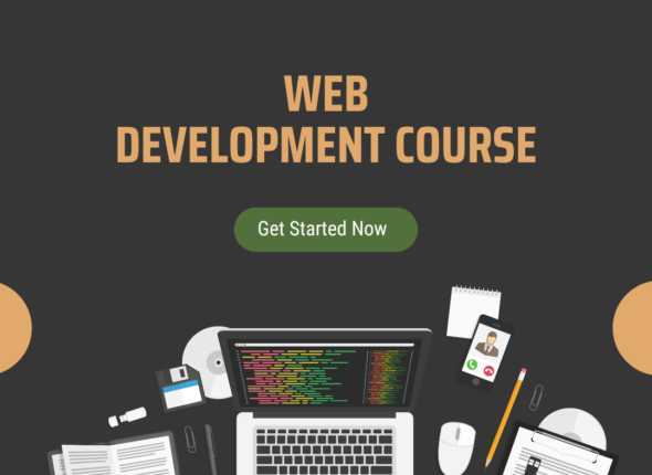 Dark Green and Orange Illustrative Web Design Facebook Post